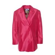 Munthe Elegant Silkesblazer med Peak Revers Pink, Dam