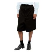 Comme des Garçons Texturerade Draperade Bermuda Shorts Black, Herr