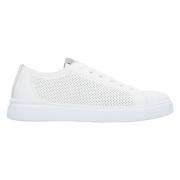 Estro Lyxiga vita lädersneakers för män White, Herr