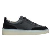 Estro Svarta låga sneakers i äkta italienskt läder Black, Dam