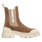 Estro Kvinnors Brun & Beige Chelsea Boots tillverkade av Velour & Äkta...