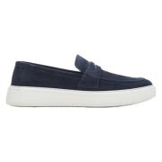 Estro Marinblå Velour Slip-On Loafers Blue, Herr