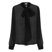 Saint Laurent -Bow Silkblus Black, Dam