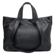 Estro Svart Läderhandväska Elegant Chic Stil Black, Dam