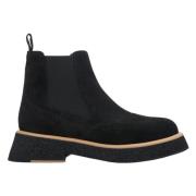 Estro Kvinnors Svarta Mocka Ankelboots med Bruna Accents Er00113882 Bl...