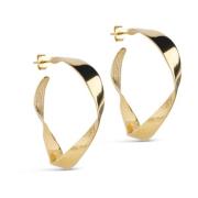 Enamel Copenhagen Elegant Guld Twisted Large Hoops Yellow, Dam