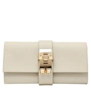 Hermès Vintage Pre-owned Laeder kuvertvskor Beige, Dam