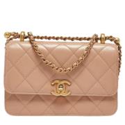 Chanel Vintage Pre-owned Laeder chanel-vskor Beige, Dam