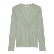 Marc O'Polo Pointelle cardigan regular Green, Dam