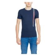 Emporio Armani Blå Tryckt T-shirt för Män Blue, Herr