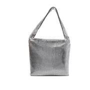 Paco Rabanne Silver Pixel Hobo Clutch Väska Gray, Dam