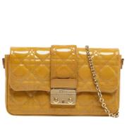 Dior Vintage Pre-owned Laeder kuvertvskor Yellow, Dam