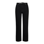 JW Anderson Svarta Hänglåsrem Slim Fit Jeans Black, Dam