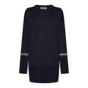 Thom Browne Blå Crewneck Tröja Blue, Dam