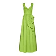 Marchesa Off-Shoulder Taffeta Ballgown med Cascade Green, Dam