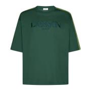 Lanvin Grön Jersey Crew Neck Polo Skjorta Green, Herr