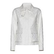 Moncler Quiltad Vit Kappa Logo Patch White, Dam