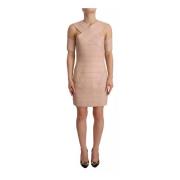 Dsquared2 Beige Läder Sheath Mini Klänning Beige, Dam