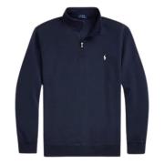 Ralph Lauren Navy Half Zip Sweatshirt Blue, Herr