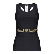 Versace Svart Signature Greca Detalj Topp Black, Dam