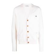 Vivienne Westwood Kräm Cardigan för Män White, Herr