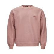 C.p. Company Broderad Logo Crewneck Sweatshirt Pink, Herr