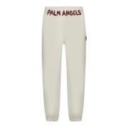 Palm Angels Säsongslogo Sweatpants Stil Byxor Beige, Herr