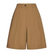 Studio Nicholson Dubbel Veckad City Shorts Brown, Dam