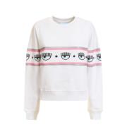 Chiara Ferragni Collection Vit Sweatshirt med Stil White, Dam