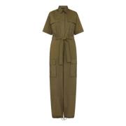 Marella Cargo Jumpsuit i Bomullsblandning Green, Dam