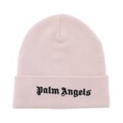 Palm Angels Logo Beanie Hat Pink, Herr