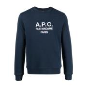 A.p.c. Blå Sweatshirt Stilfull Uppgradera Garderoben Blue, Herr