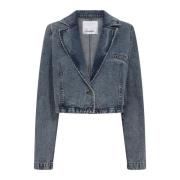 Co'Couture Denim Blue Crop Blazer 30148 Blue, Dam