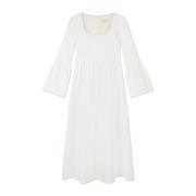 Loulou Studio Bohemisk Bomull Midi Klänning White, Dam