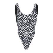 Reina Olga Zebra Print High-Rise Leg Swimsuit Multicolor, Dam