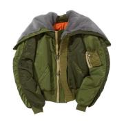 Andersson Bell Kontrastpanel Shearling-Krage Kort Jacka Green, Dam