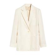 Max Mara Ivory Linne Blazer Jacka Beige, Dam