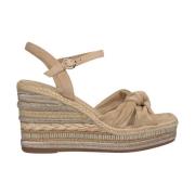 ALMA EN PENA Rhinestone Wedge Sandal with Braided Detail Beige, Dam