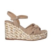 Alma EN Pena Flätad Kil Sandal Brown, Dam