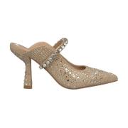 Alma EN Pena Elegant Slingback Sko med Strass Detalj Beige, Dam