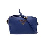 Prada Vintage Pre-owned Laeder crossbodyvskor Blue, Dam