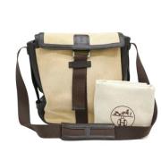 Hermès Vintage Pre-owned Canvas axelremsvskor Beige, Dam