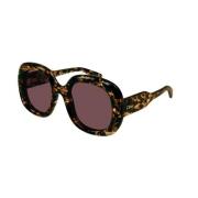 Chloé Stiliga Havana Violet Solglasögon Brown, Unisex