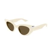 Alexander McQueen Ivory Brown Solglasögon Am0442S Modell Beige, Unisex