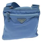 Prada Vintage Pre-owned Bomull axelremsvskor Blue, Dam