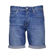 Replay Blå Jeansshorts Blue, Herr