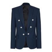 Balmain Twill 6-knappjacka Blue, Herr