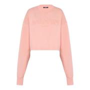 Balmain Sweatshirt med Vintage broderi Pink, Dam