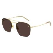 Saint Laurent Klassiska Aviator Solglasögon Brun/Guld SL 422 Yellow, H...