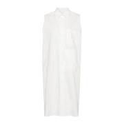 MM6 Maison Margiela Vit Poplin Maxi Klänning White, Dam